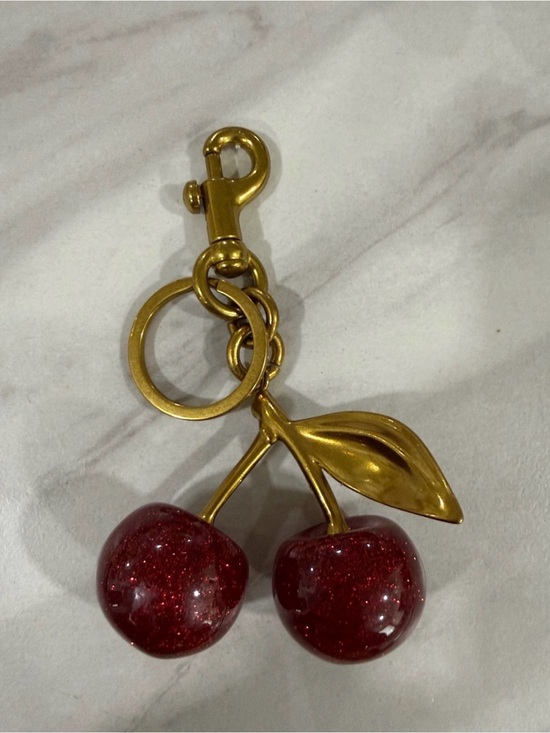 Source Unknown Handbags - Source Unknown Gold Cherry Keychain with Red Glitter Cherries